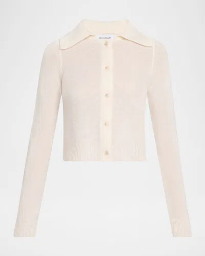 Naadam Spread-collar Coastal Cashmere Cardigan In Neutral