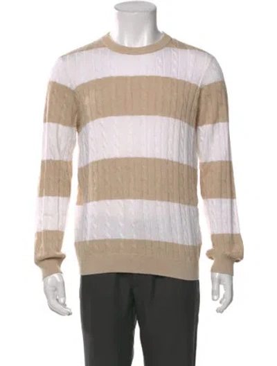 Pre-owned Naadam Striped Crew Neck Pullover In Neutral