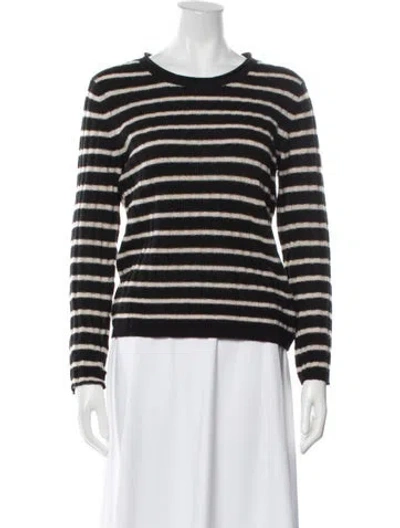 Pre-owned Naadam Striped Crew Neck Sweater In Black