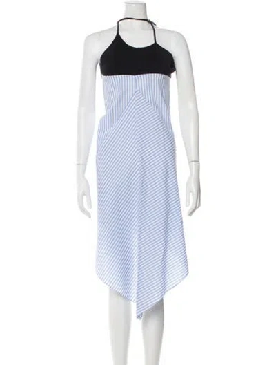 Pre-owned Naadam Striped Long Dress In Blue