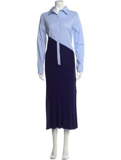 Pre-owned Naadam Striped Long Dress W/ Tags In Blue