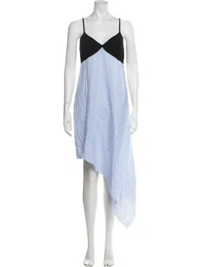 Pre-owned Naadam Striped Mini Dress In Blue