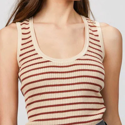 Naadam Striped Ribbed Tank In Neutral