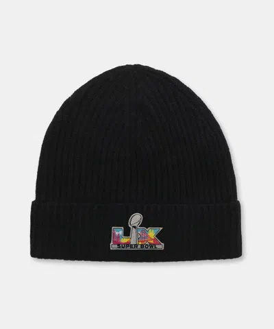 Naadam Super Bowl Lx Cashmere Ribbed Beanie In Black
