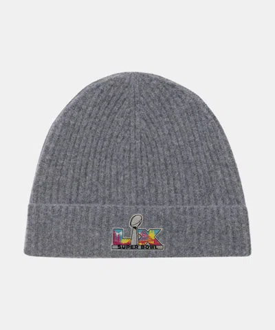 Naadam Super Bowl Lx Cashmere Ribbed Beanie In Gray