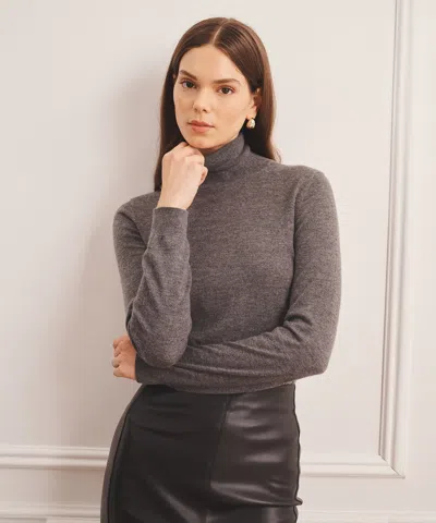 Naadam Super Fine Cashmere Classic Turtleneck Sweater In Gray