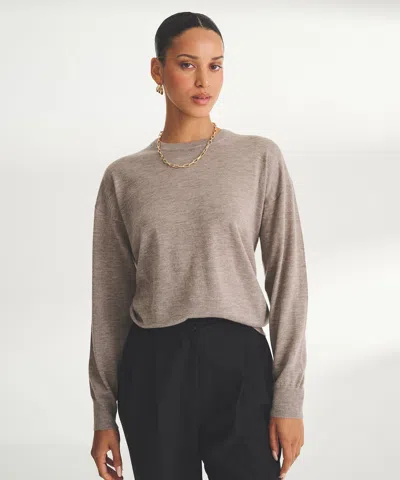 Naadam Super Fine Cashmere Crewneck Sweater In Brown