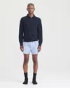 Naadam Super Fine Cashmere Long Sleeve Polo In Blue