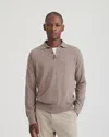 Naadam Super Fine Cashmere Long Sleeve Polo In Brown
