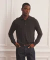 Naadam Super Fine Cashmere Long Sleeve Polo In Gray