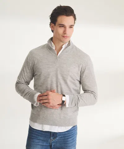 Naadam Super Fine Cashmere Quarter Zip In Gray