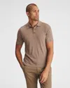 Naadam Super Fine Cashmere Short Sleeve Polo In Brown