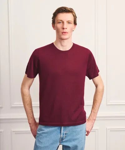 Naadam Super Fine Cashmere T-shirt In Burgundy