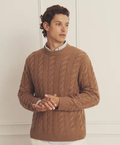Naadam Super Luxe Cashmere Cable Crewneck In Brown