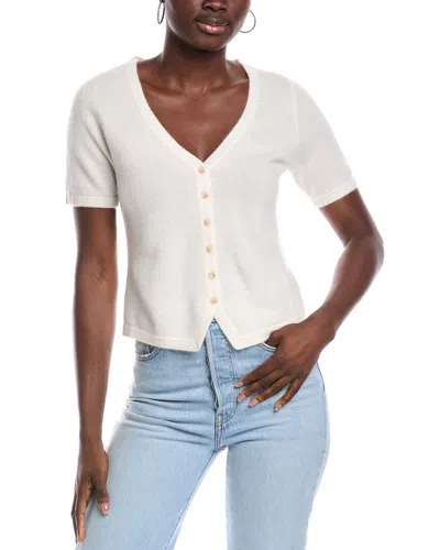 Naadam Tailored Cashmere Cardigan In White
