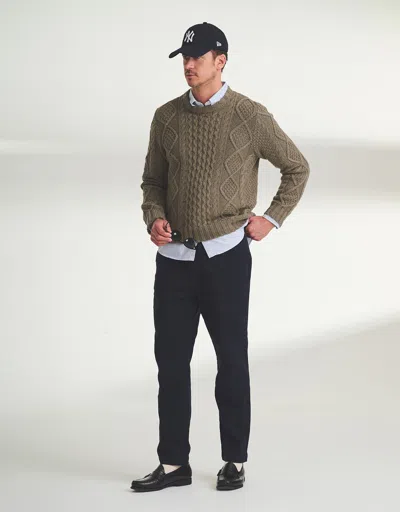 Naadam Textured Cotton Cable Crewneck In Multi