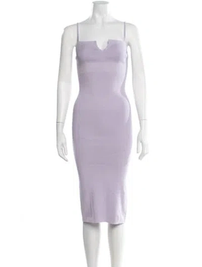 Pre-owned Naadam V-neck Midi Length Dress In Purple
