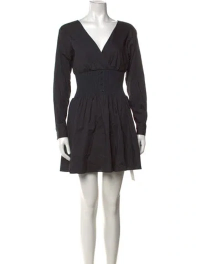 Pre-owned Naadam V-neck Mini Dress In Black