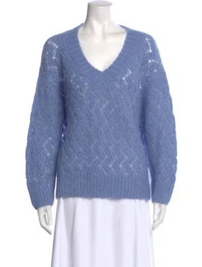Pre-owned Naadam V-neck Sweater In Blue