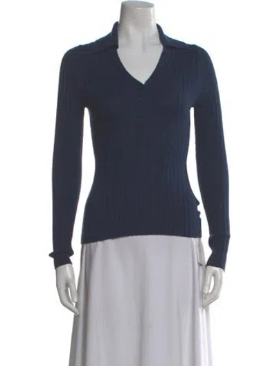 Pre-owned Naadam V-neck Sweater In Blue