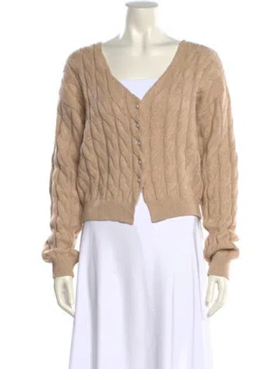 Pre-owned Naadam V-neck Sweater In Brown