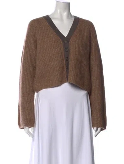 Pre-owned Naadam V-neck Sweater In Brown