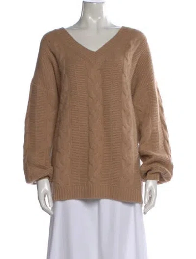 Pre-owned Naadam V-neck Sweater In Brown