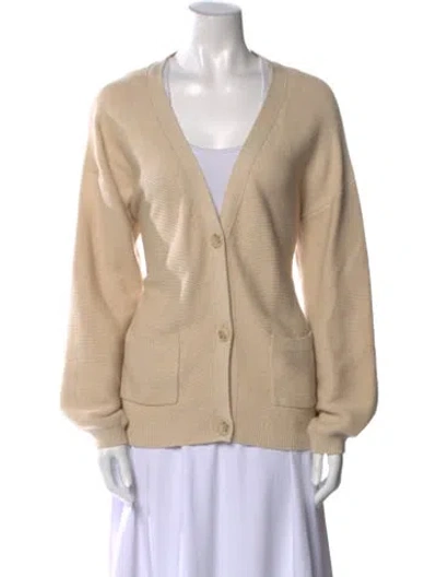 Pre-owned Naadam V-neck Sweater In Neutral