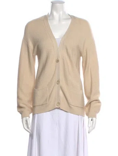 Pre-owned Naadam V-neck Sweater In Neutral