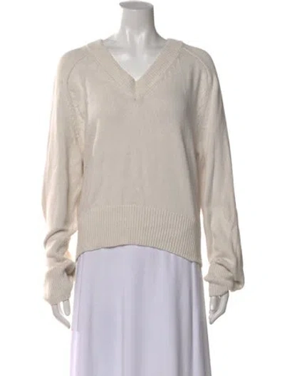 Pre-owned Naadam V-neck Sweater In Neutral