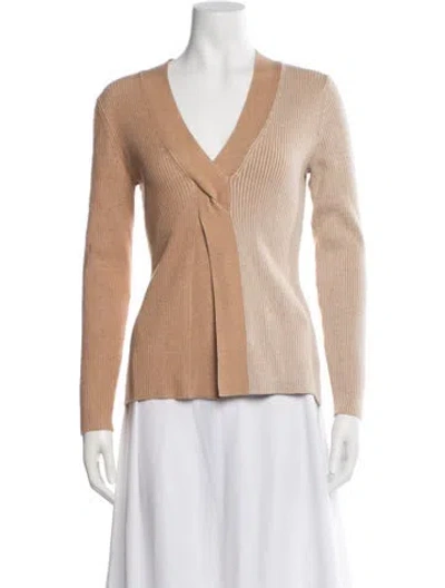 Pre-owned Naadam V-neck Sweater In Neutral
