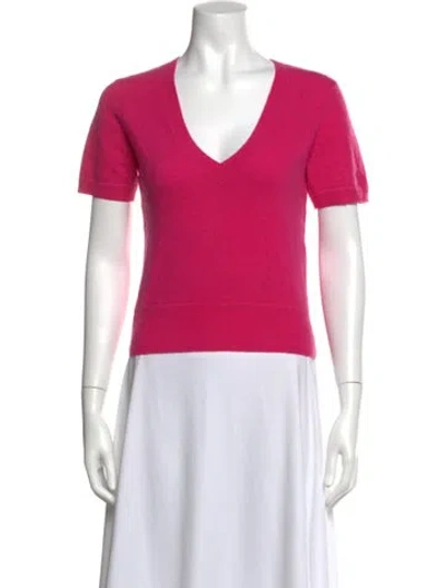 Pre-owned Naadam V-neck Sweater In Pink