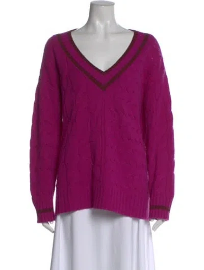 Pre-owned Naadam V-neck Sweater In Purple