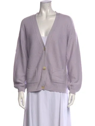 Pre-owned Naadam V-neck Sweater In Purple