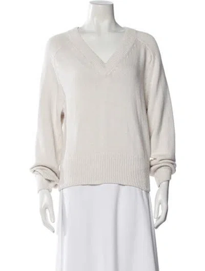 Pre-owned Naadam V-neck Sweater In White