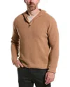 Naadam Waffle Stitch Wool & Cashmere-blend Henley Hoodie In Brown