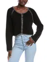 Naadam Whipstitch Cashmere Cardigan In Black