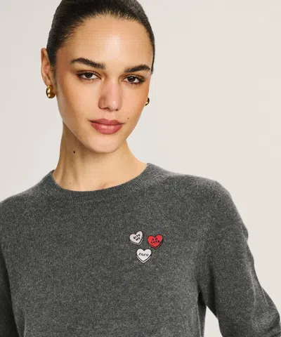 Naadam Women's Candy Hearts Cashmere Sweater In Gray