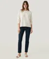 Naadam Women's Cashmere Pointelle Long Sleeves Sweater In White