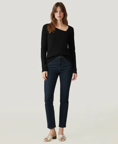 Naadam Women's Fitted Asymmetrical Sweater In Black