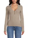 Naadam Cashmere Polo Sweater In Graubraun
