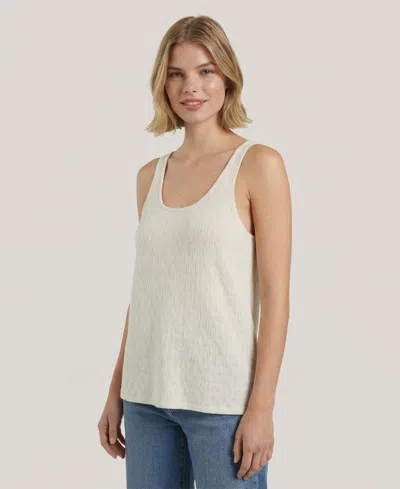 Naadam Women's Sleeveless Pointelle Scoop Neck Sweater Tank Top In White