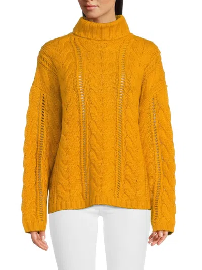 Naadam Women's Statement Turtleneck Wool Blend Sweater In Gold