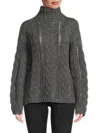 Naadam Women's Statement Turtleneck Wool Blend Sweater In Granite
