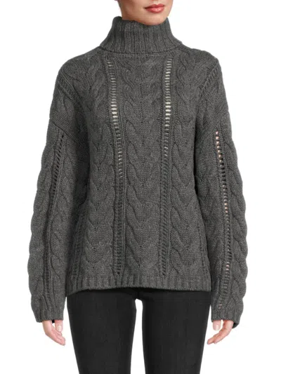Naadam Women's Statement Turtleneck Wool Blend Sweater In Granite