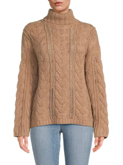 Naadam Women's Statement Turtleneck Wool Blend Sweater In Tan
