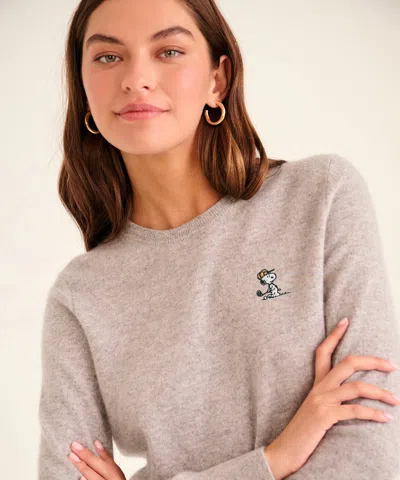 Naadam Women's Tee Time Snoopy Cashmere Sweater In Gray
