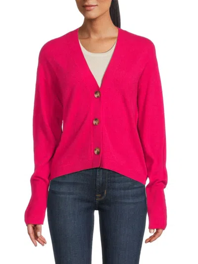 Naadam Women's V-neck Cashmere Cardigan In Hot Pink