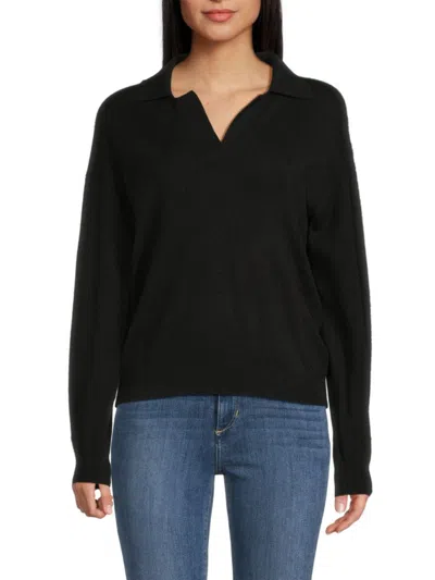 Naadam Women's Wool & Cashmere Polo Sweater In Black