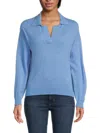 Naadam Women's Wool & Cashmere Polo Sweater In Sky Blue Heather